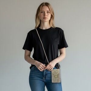 Vintage Beaded phone case small crossbody bag